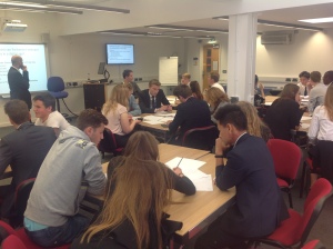 The students hard at work on their ideas.