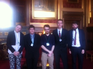 From L to R: Third Year Students Bronwen Edwards, Ryan Wadsworth, Tom Richards, James Airs and Andrew Mills.